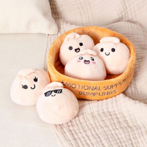 5 Emotional Support Dumplings By Relatable Cuddly Stuffed Animals With Basket - Picture 3 of 5